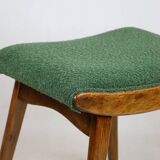 Green boucle Art Deco stool seat - 2 pieces available