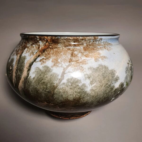 Cache-pot Gabriel Lemonnier, Houry (J) fabricant de porcelaine et de faïence