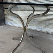 Smoked glass and chrome dining table, 1970s