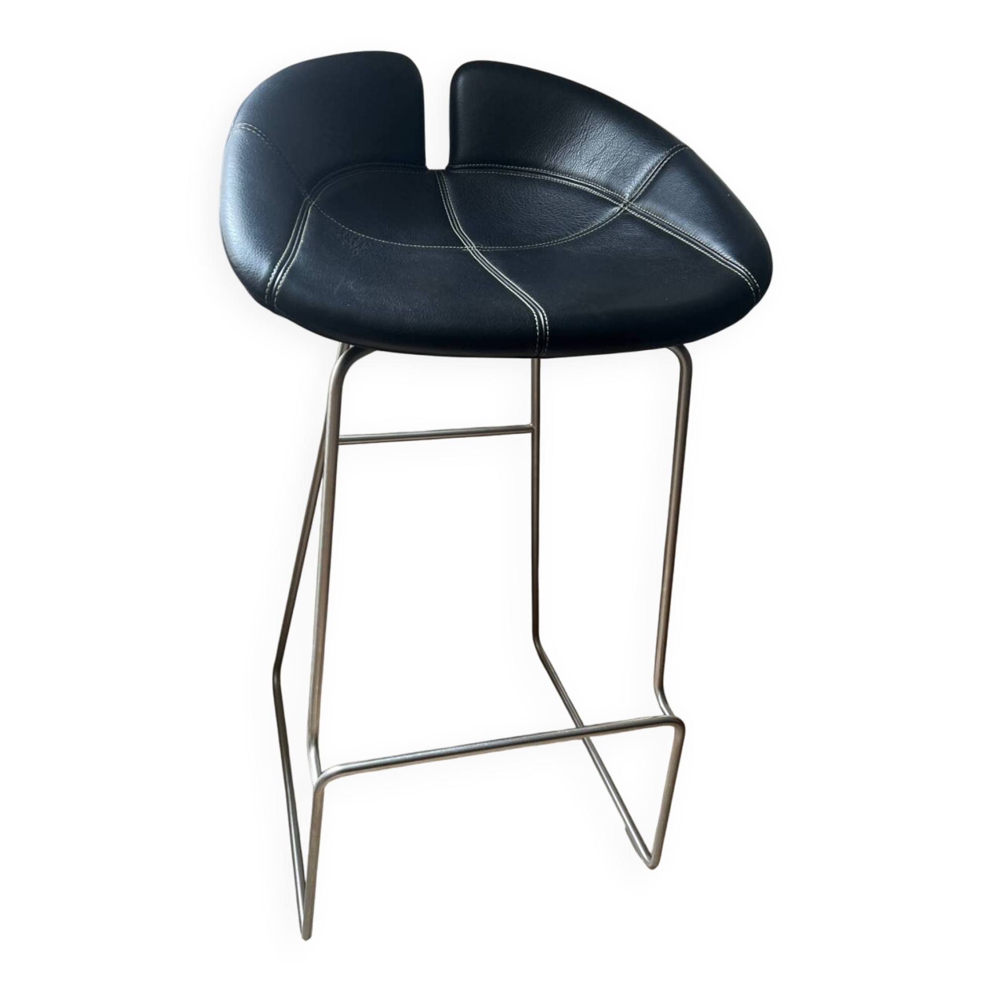 3 leather stools Fjord Moroso