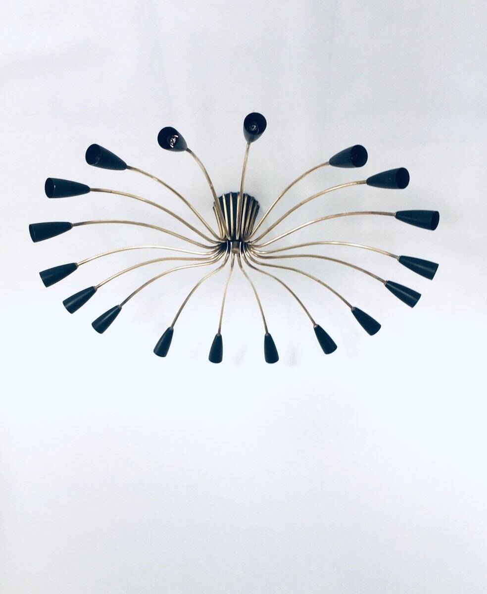 Sputnik 18-Arm Ceiling Lamp from Kaiser Leuchten, Germany, 1950s