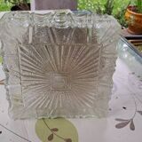 Vintage ceiling light in molded pressed glass.