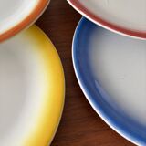 Moulin des Loups vintage dessert plates – Assorted colourful lot