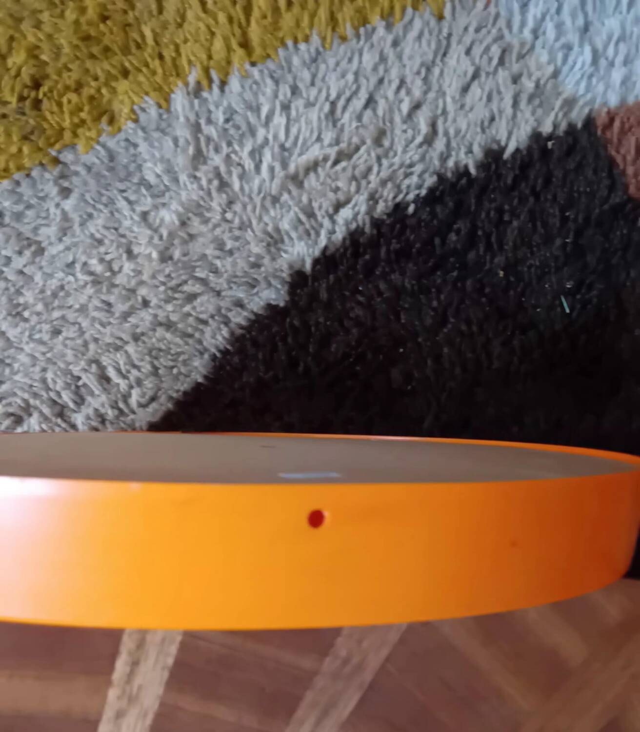Round orange mirror seventies