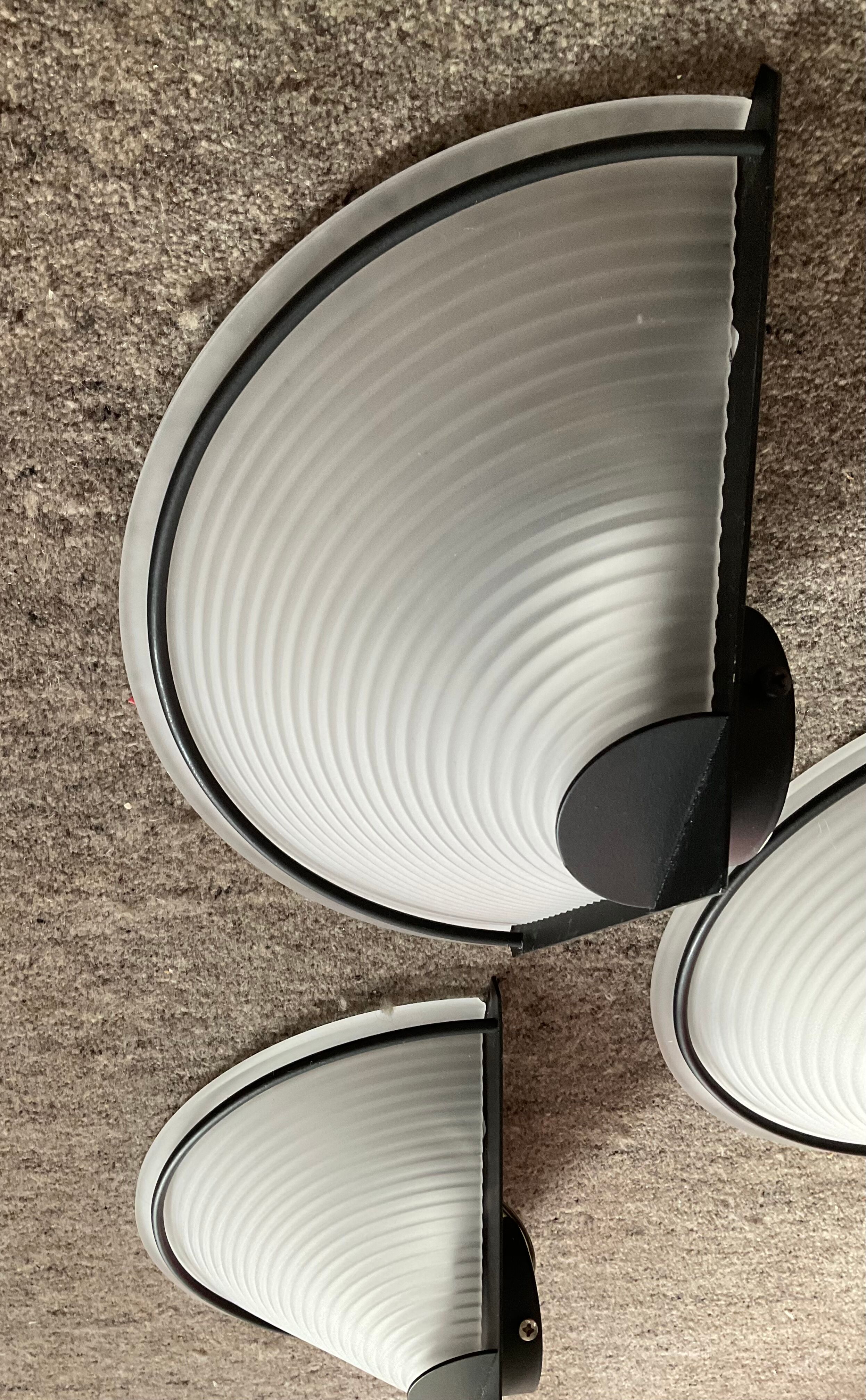 Series of 3 Italian wall lamps 70s