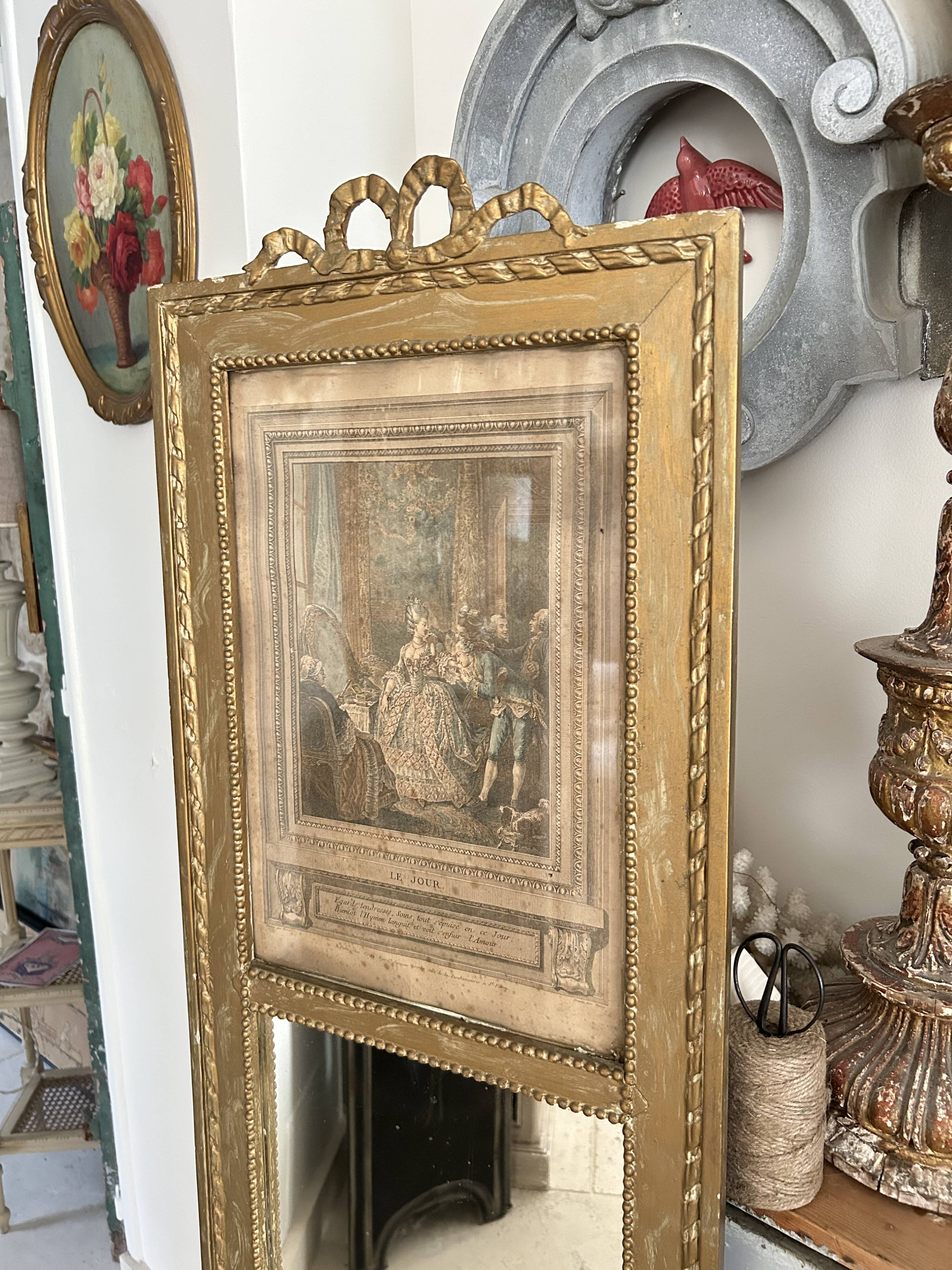Louis XVI style trumeau mirror, 19th century.