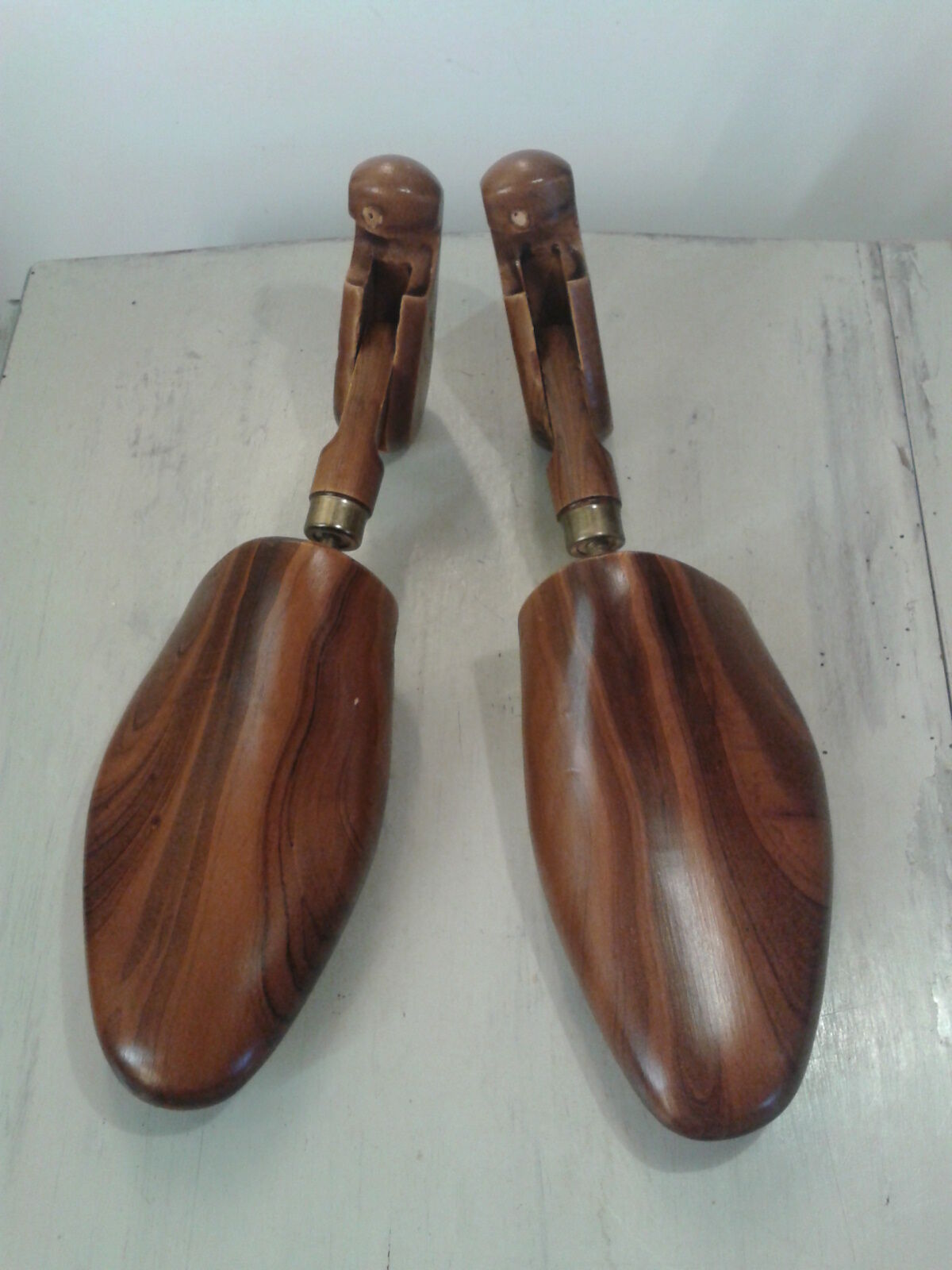 Pair wood and brass shoe