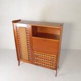 Vintage buffet, rattan and wood secretary from the 1960s.