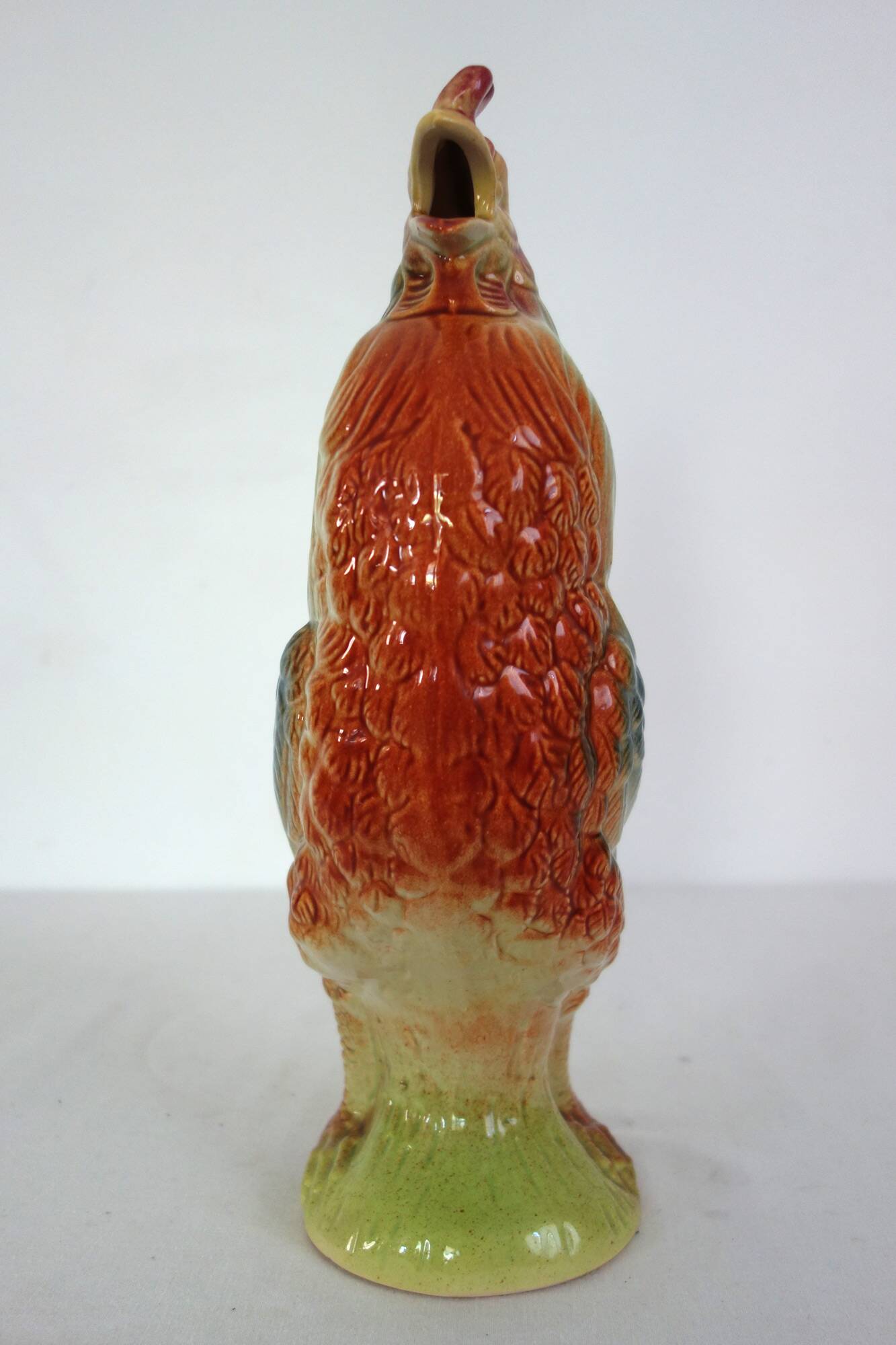 Saint Clément rooster pitcher, barbotine, 1950s