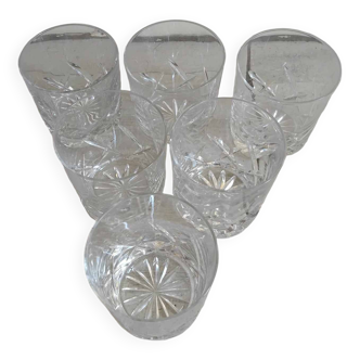 Set of 6 whisky glasses in Paris crystal, Christine model n°20