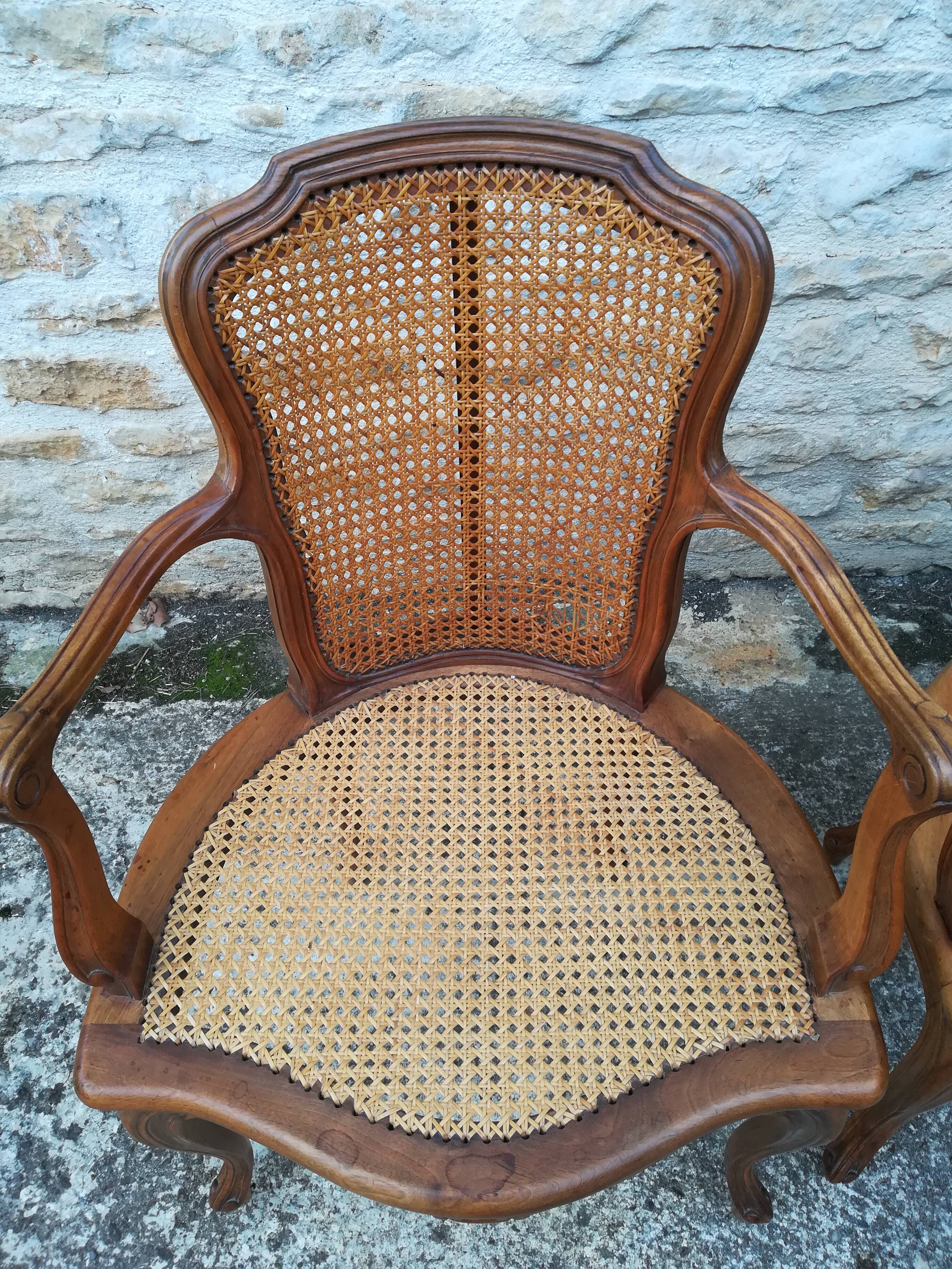 Louis xv style canne chairs