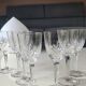Lot of 7 x crystal glasses. Star/palmette decoration in St Louis style.