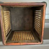 Caches-pots vintage en bois et cannage