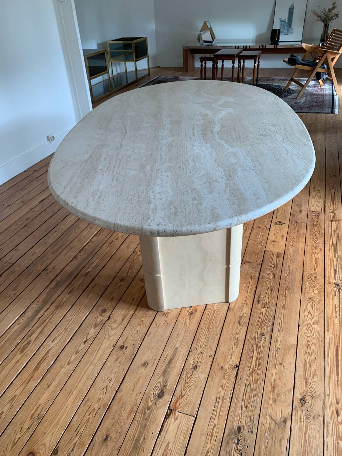 Roche Bobois travertine table
