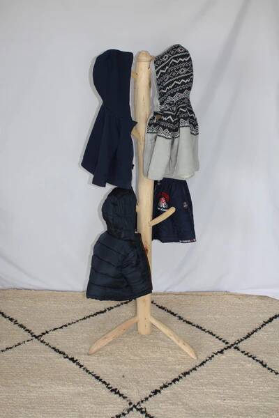 Superb handcrafted Scandinavian style coat rack in 100% natural lemon wood (2 sizes to choose from)