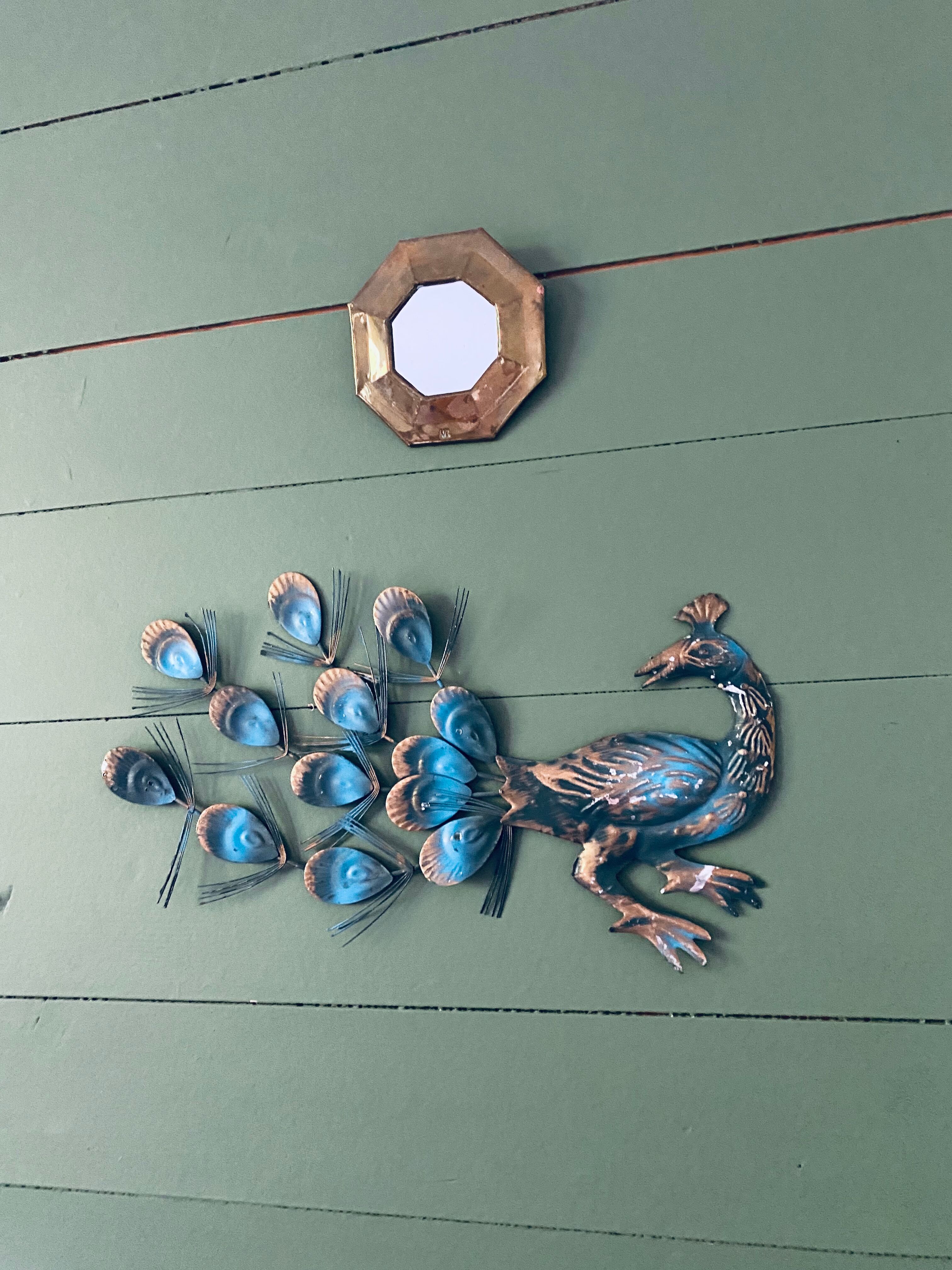 Metal peacock wall decoration
