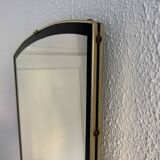Miroir vintage 1960 rétroviseur asymétrique doré noir - 71 x 36 cm