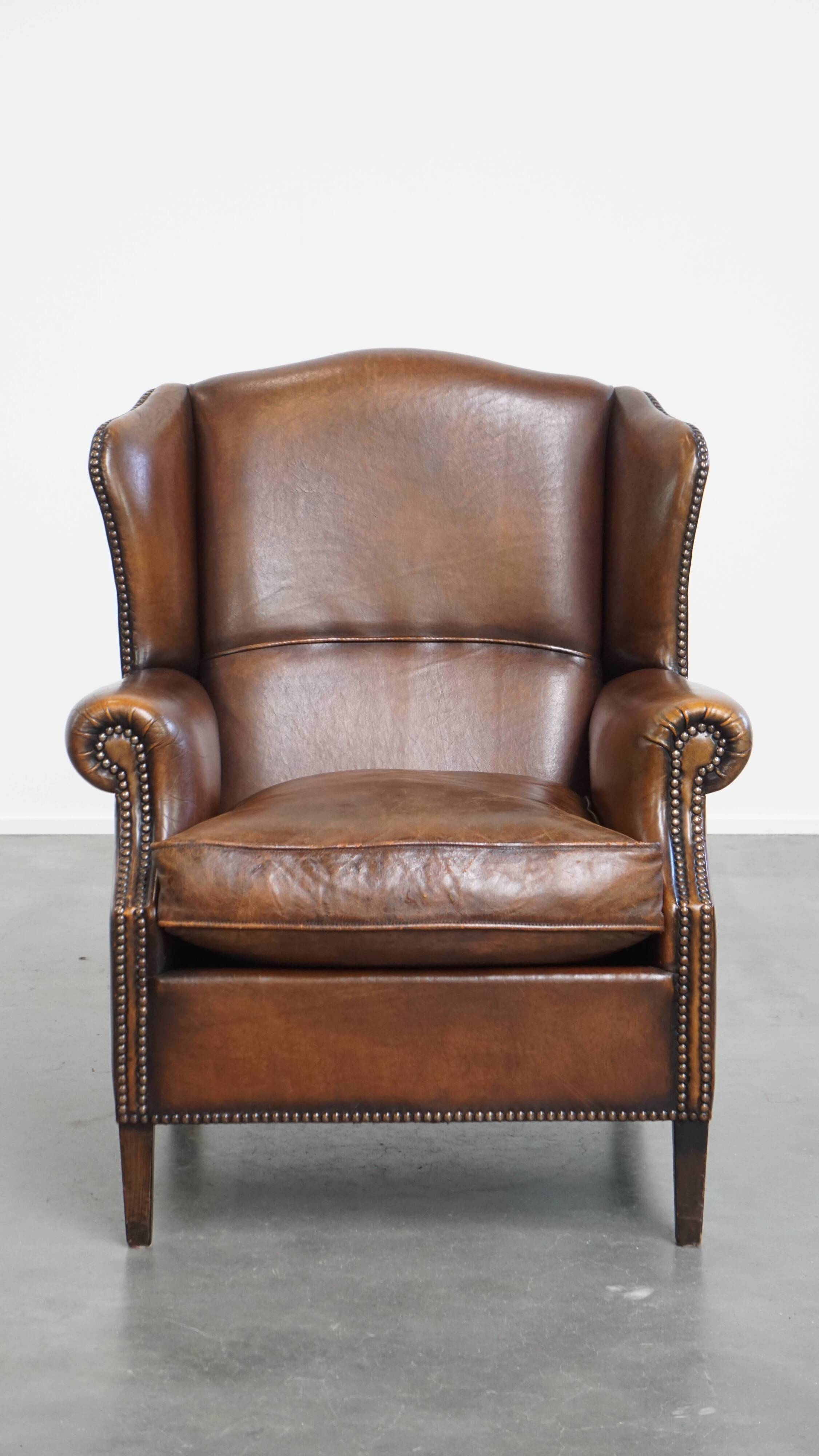Wingback Chair in Sheepskin Leather