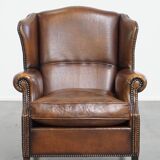 Wingback Chair in Sheepskin Leather