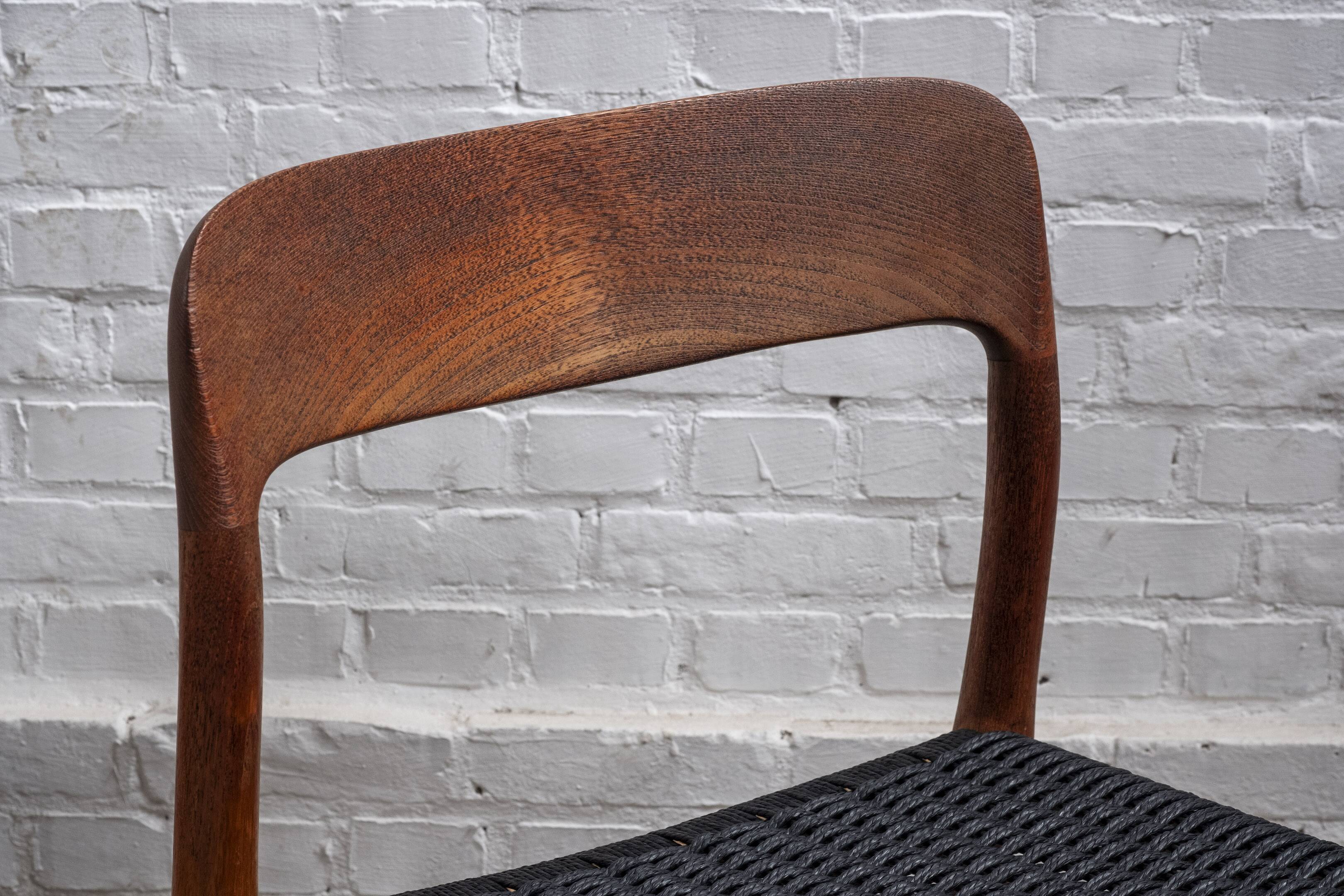 4x Niels Otto Møller Model 75 Teak Chair, 1960s Denmark