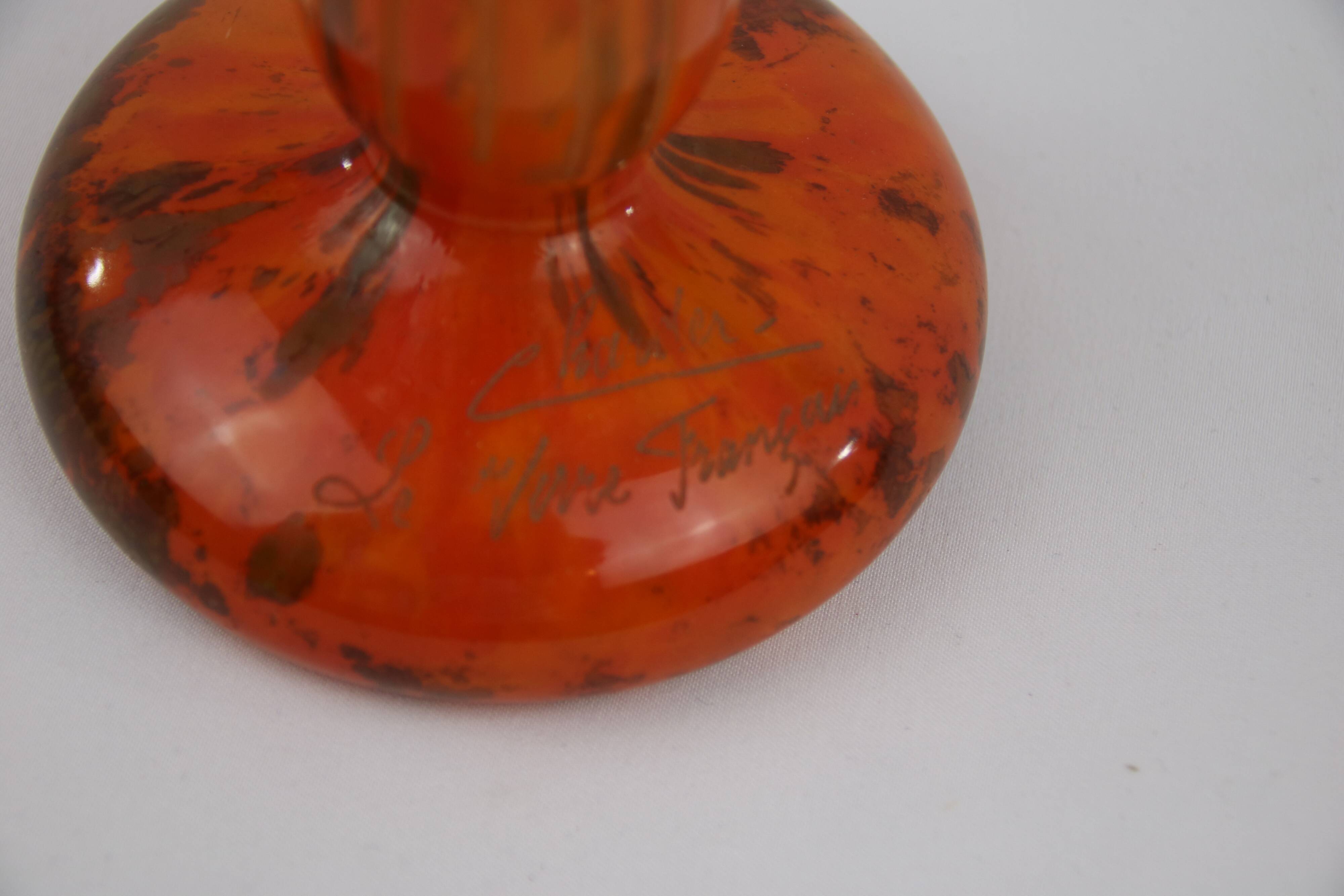 Charder Vase - French Glass (Schneider) Fougères model