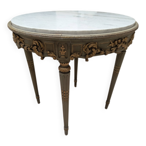 Table Louis XVI bois - marbre carrare