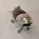 Italian Tre Spade Fish Shaped Rose Wood & Silverplate Pepper Mill or Grinde