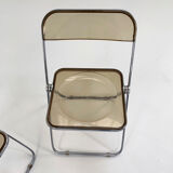 Set of 2 Plia chairs smoked by Giancarlo Piretti for Castelli, 1960