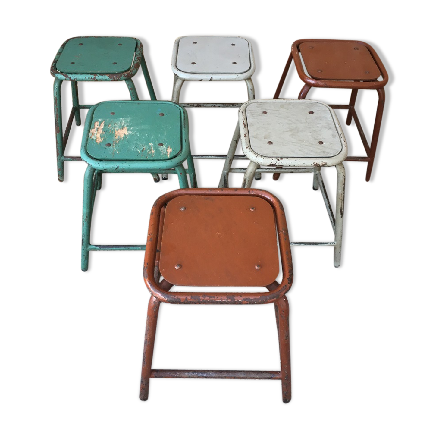 6 industrial stools