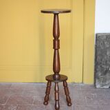 vintage wooden pedestal, Art Deco pedestal, column wood