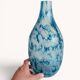 Brutalist Blue and White Reactive Art Glass Vase, Europe, 1970s