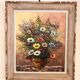 Oil Painting Canvas Bouquet Flowers Still Life Signed Robert Mogis