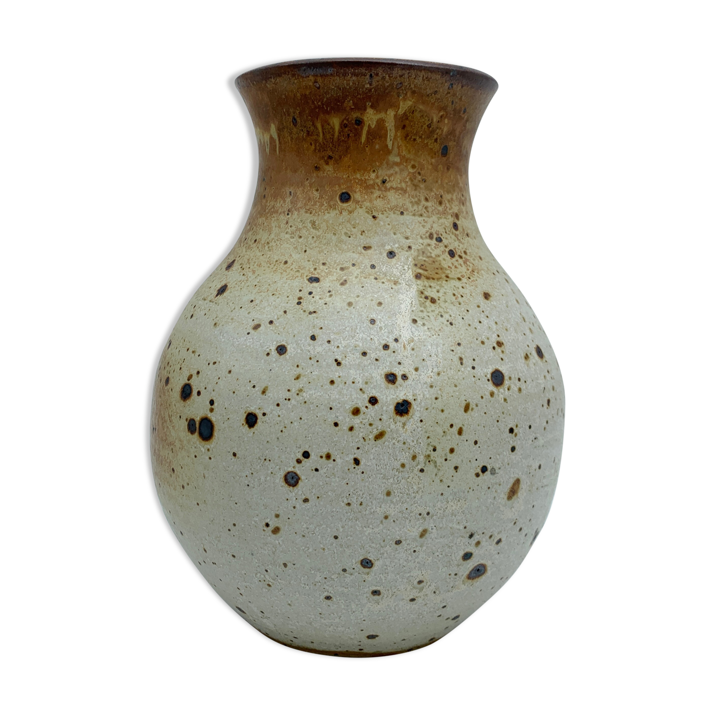 Pansu vase in ceramic gres pyrite