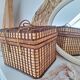 Vintage wicker suitcase