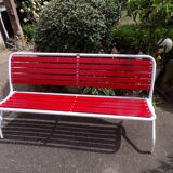 Old folding wooden and metal bench