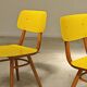 Pair of Ton Bystrice Thonet chairs in wood and yellow molded plastic