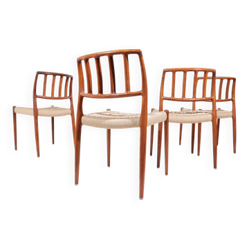 Set of 4 Niels Moller Model 83 rosewood dining chairs, Denmark, 1975