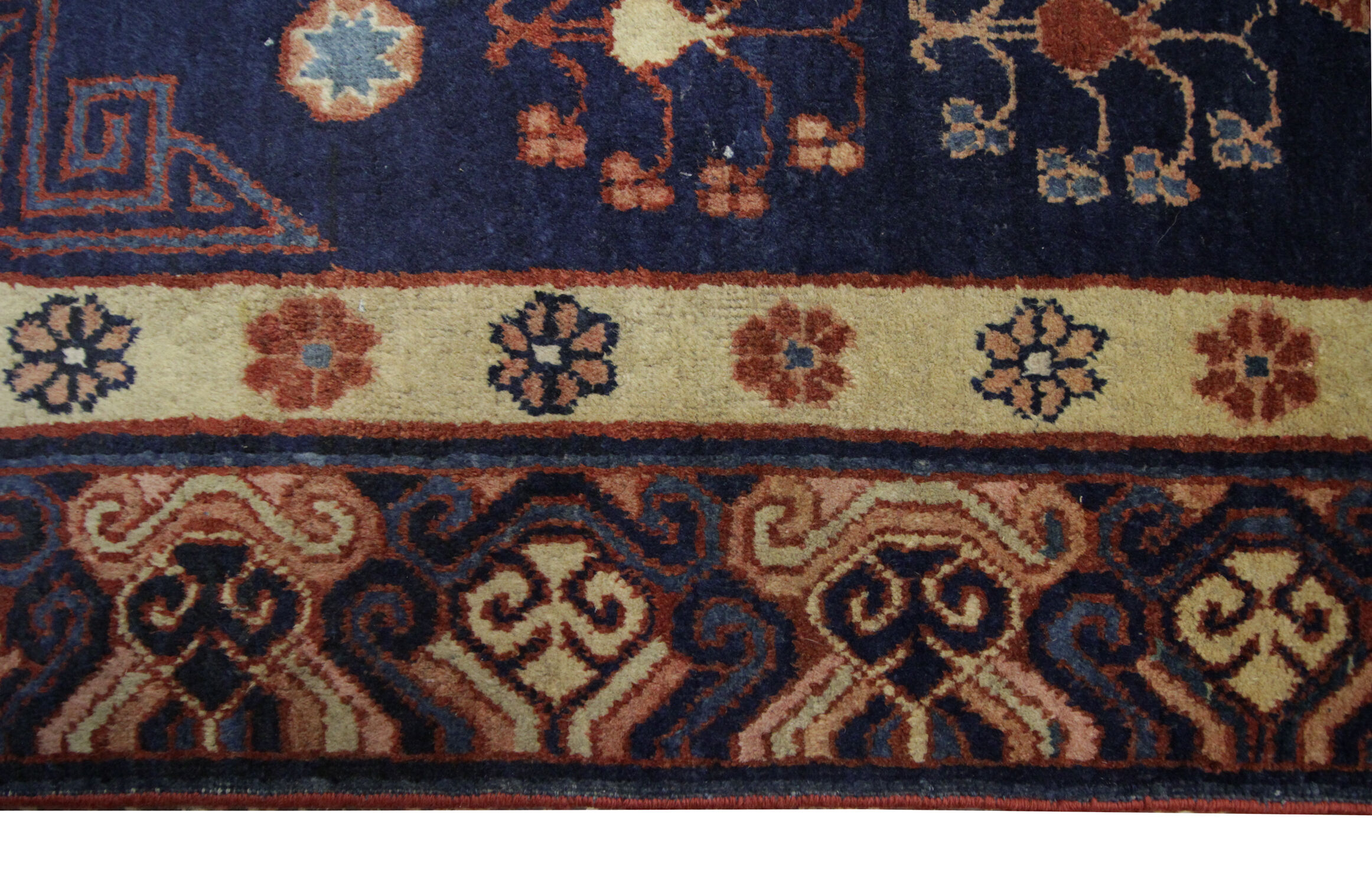 Handwoven antique wool khotan rug- 119x286cm