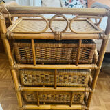Rattan bedside table chiffonnier