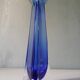 Blue submerged Murano style vintage Italian glass soliflore vase 22 cm