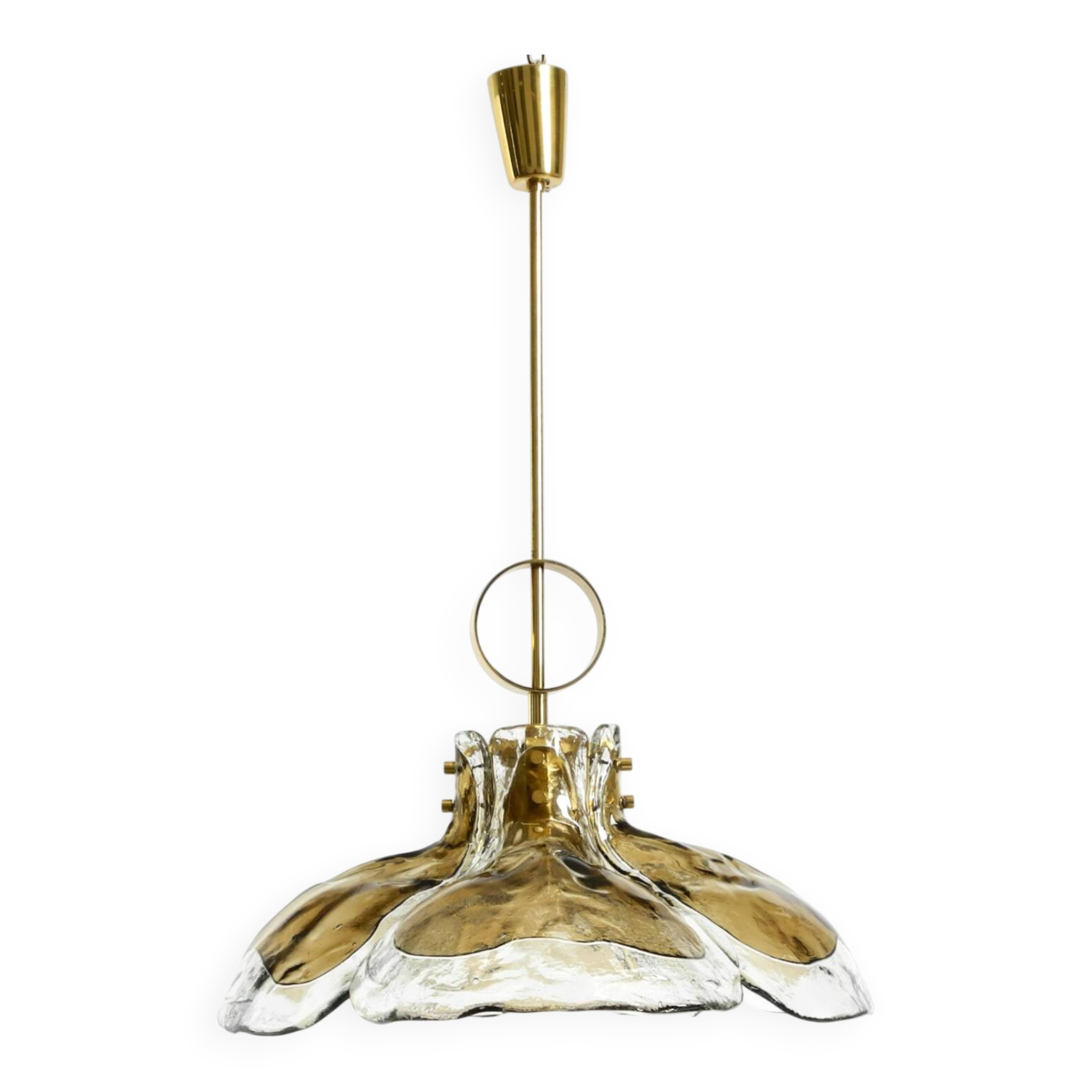 Beautiful 1960s J.T. Kalmar Franken heavy Murano glass floral ceiling lamp