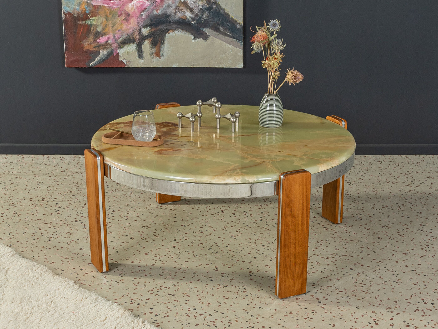 Onyx marble coffee table 70s