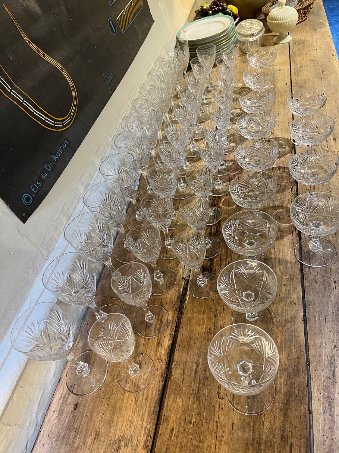 Beau lot de verres en cristal de Saint Louis