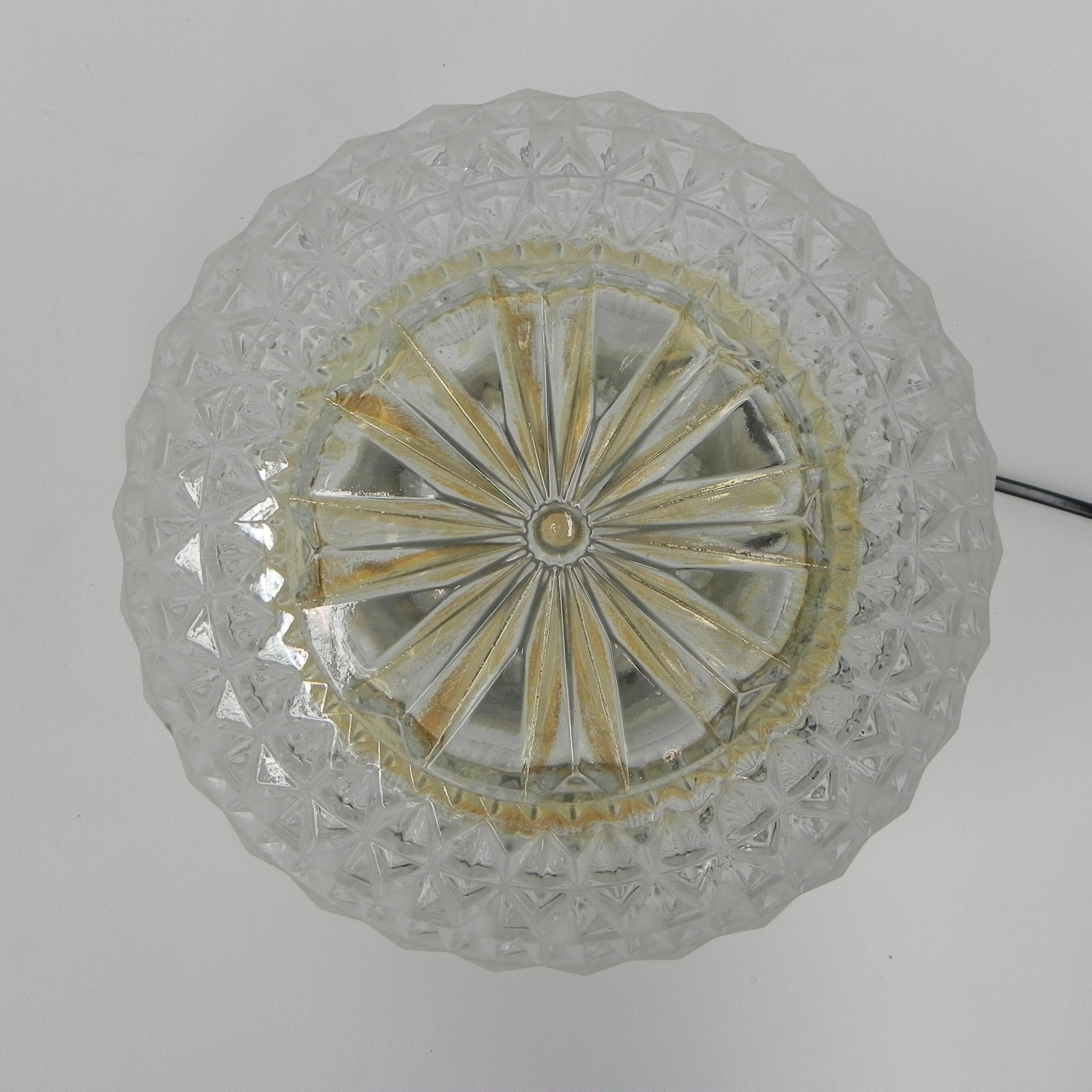 Vintage ceiling lamp with glass shade