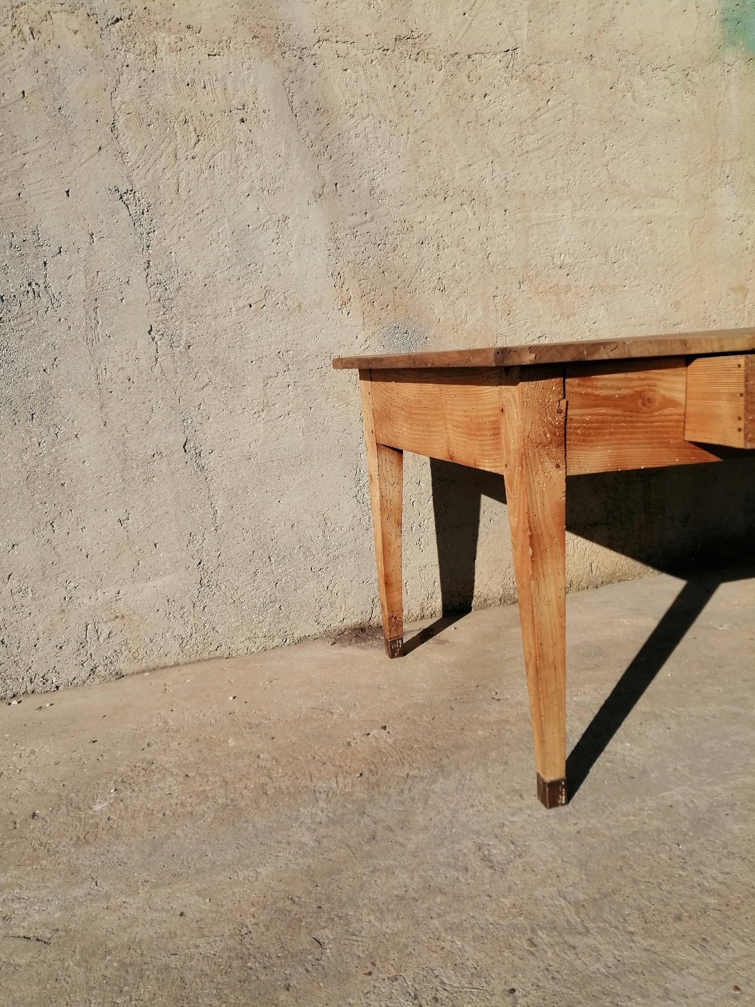2-drawer pine workshop table