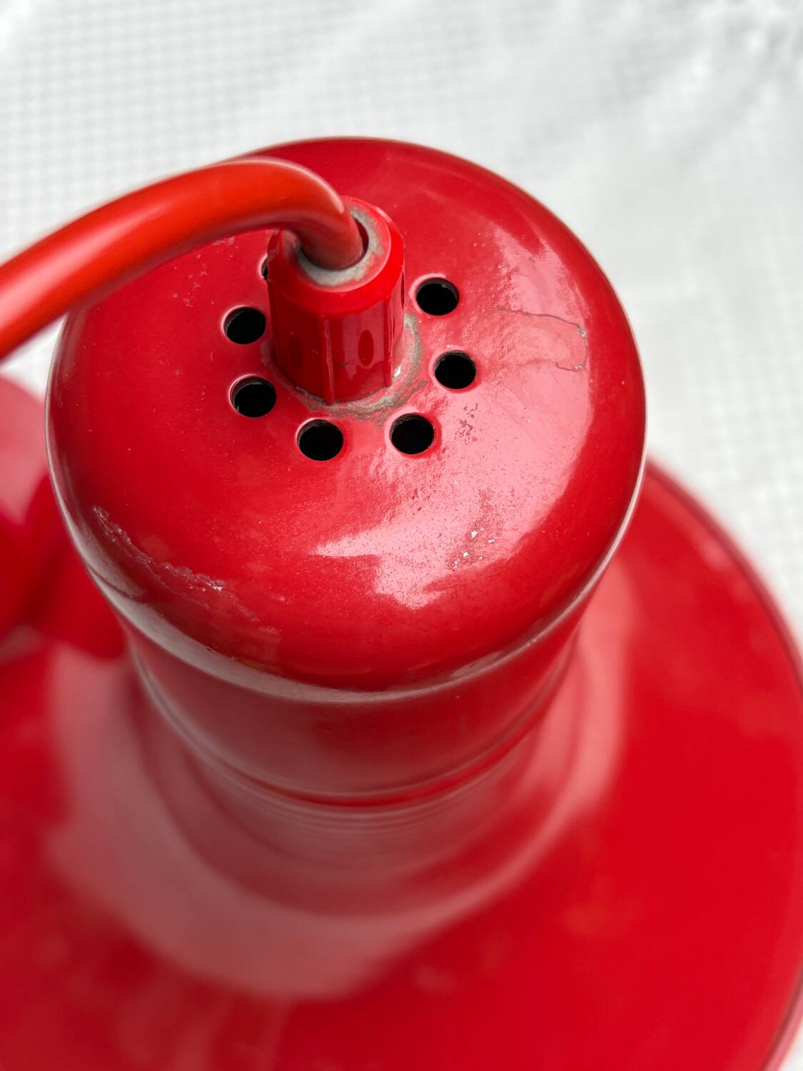 Ensemble de 5 suspensions vintage "formas" (espagne) – acier laqué rouge – état
