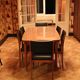 1960s table with teak veneer and glass top + extensions