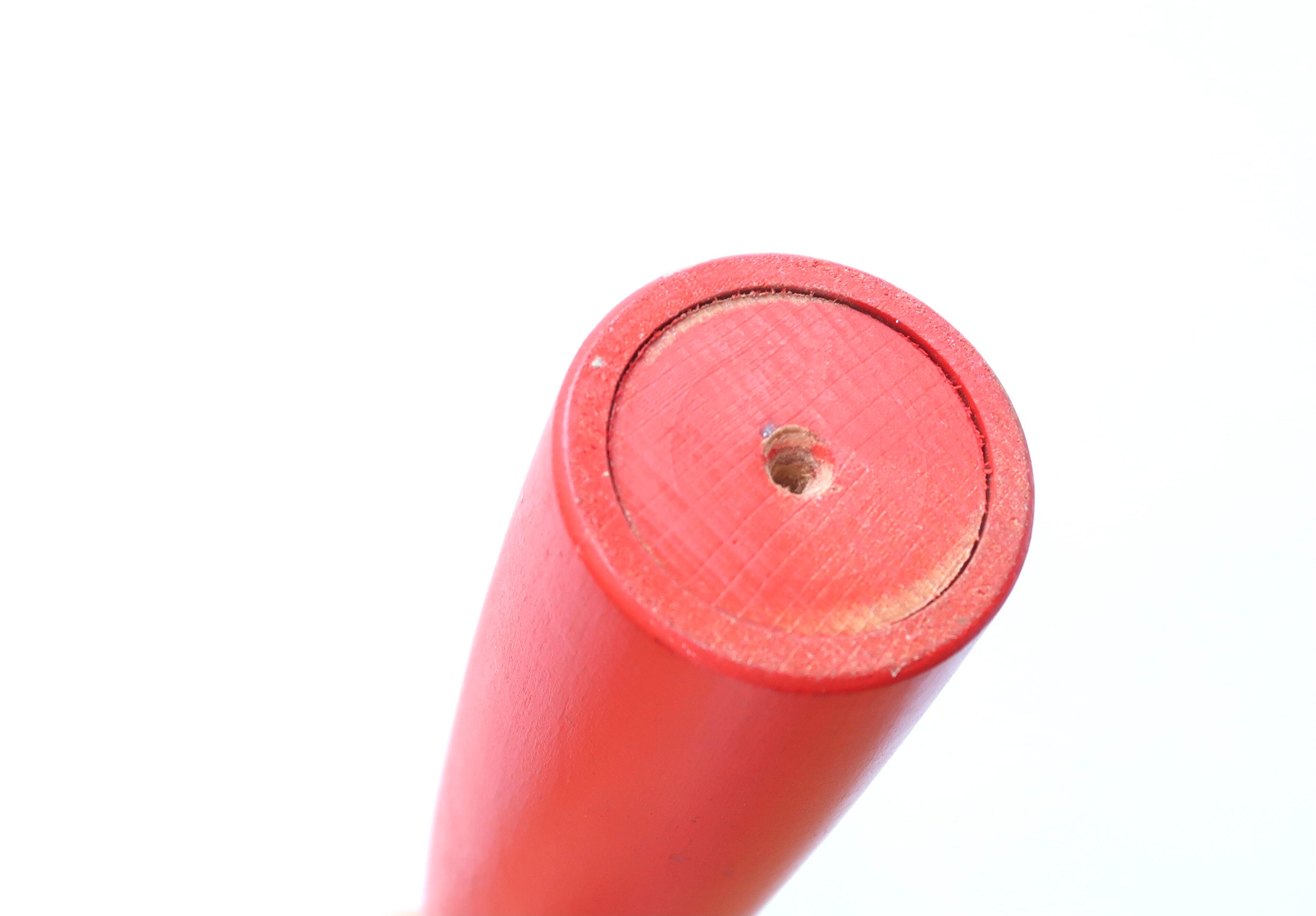 Red scandinavian wooden candlestick