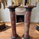 Pair of red scagliola columns, late 19th century.