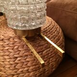 Chiselled glass wall sconce from the 70s